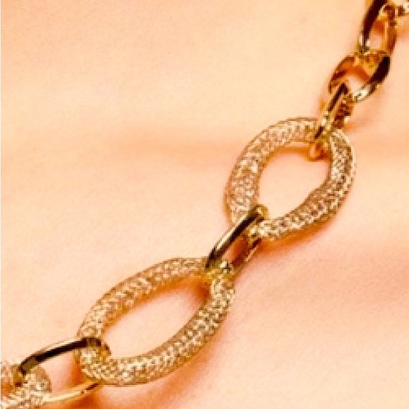 ✌🏼 #156 POL Crystal Incrusted Gold Chain Choker Necklace - Picture 5 of 9